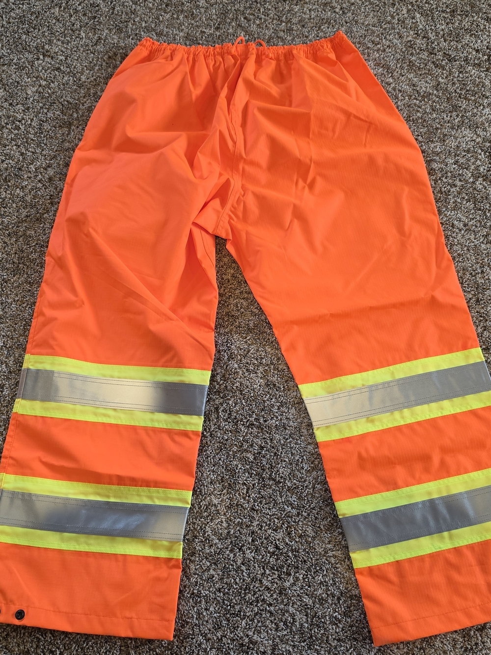 High-Visibility Tough Duck Orange Safety Rain Pants with Reflective Stripes 2XL - Picture 4 of 7